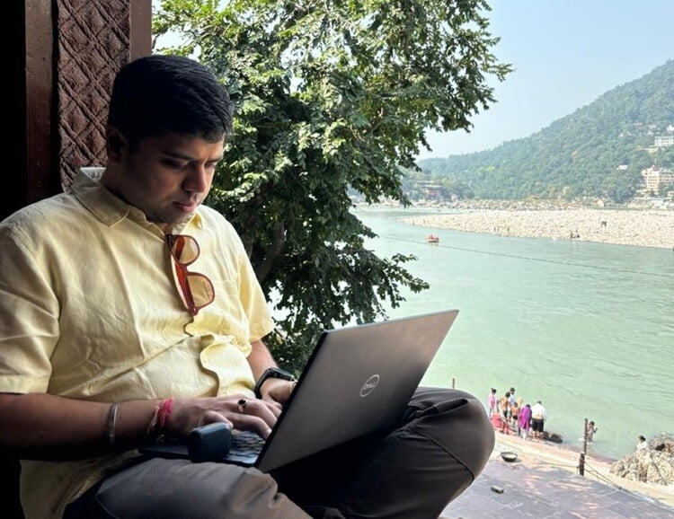 Karan Vashishat upskilling himself during a vacation