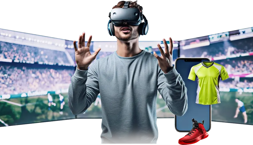 Player wearing augment reality glasses