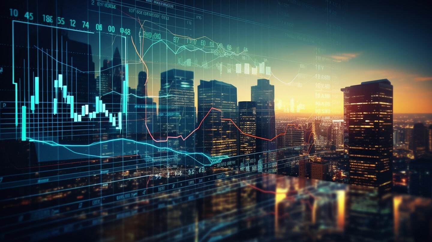 Stock-market-charts-with-metropolis-buildings-in-the-backdrop